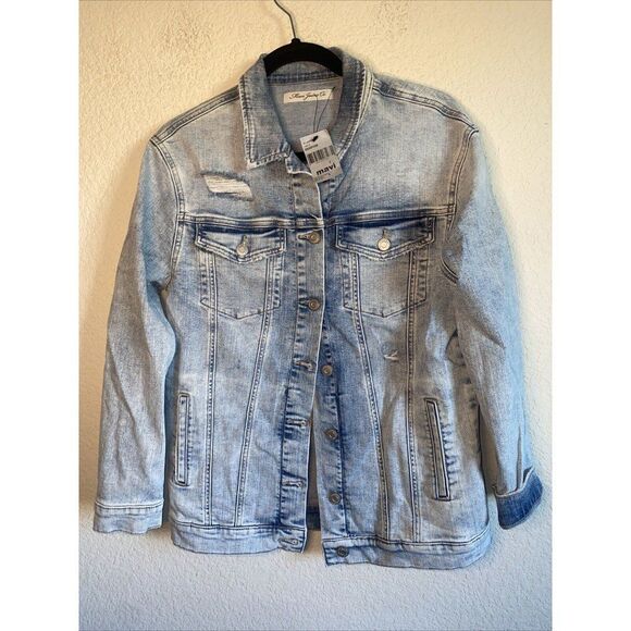 NEW MAVI jean jacket distress Women JILL punk rock y2k 90s grunge L western - Picture 1 of 10